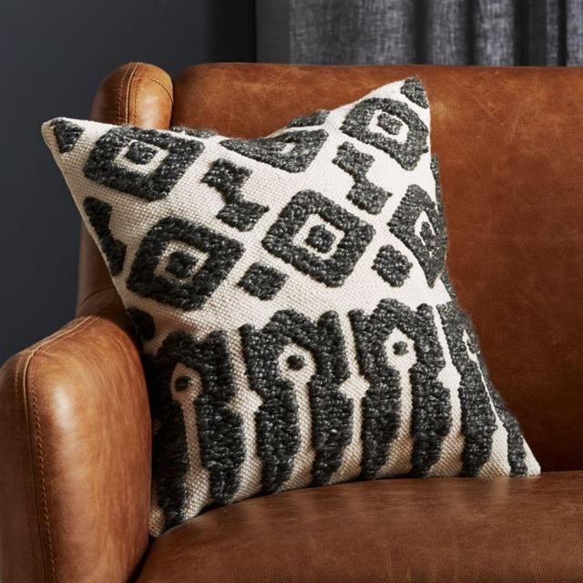 16" Calisto Grey and White Pillow