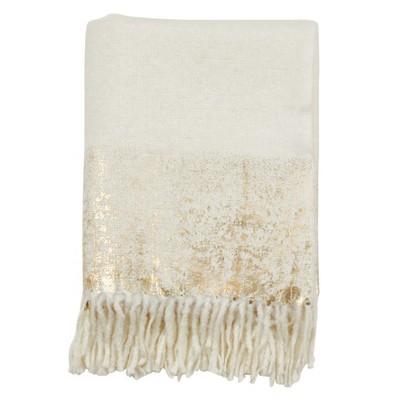 50"x60" Foil Print Mohair Throw Blanket - Saro Lifestyle