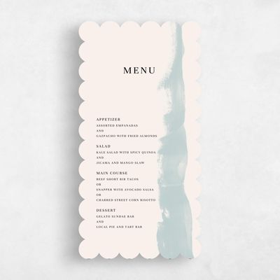 Beige Scalloped Wedding Menu - Seabay