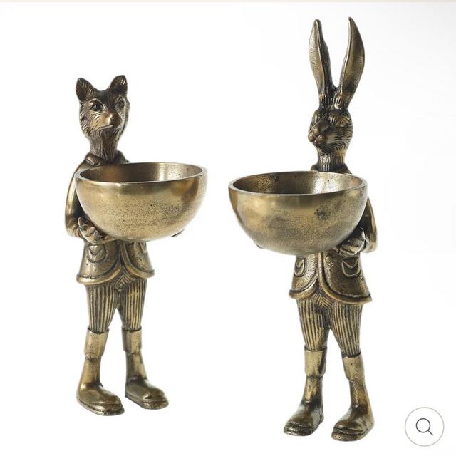 Eric + Eloise Bronzed Aluminum Serving Dish Standing Bookends Collection