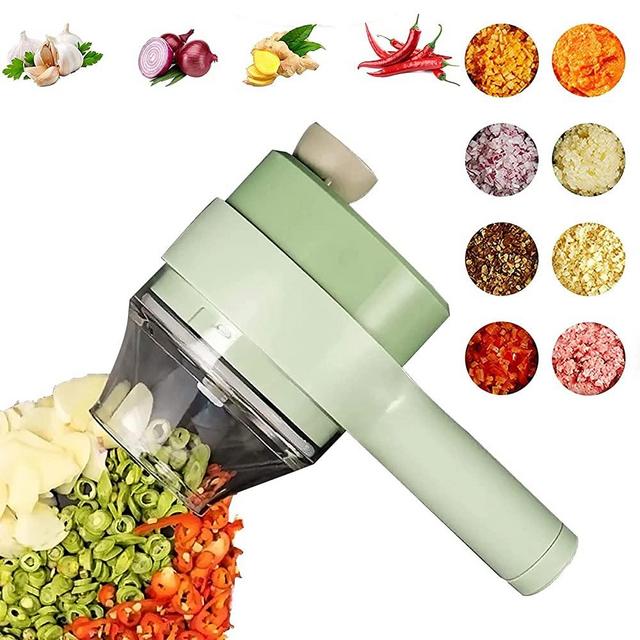 4 in 1 Handheld Electric Vegetable Cutter Set,Wireless Food Processor  Electric Food Chopper for Garlic Chili Pepper Onion Ginger Celery Meat with  Brush - Price History