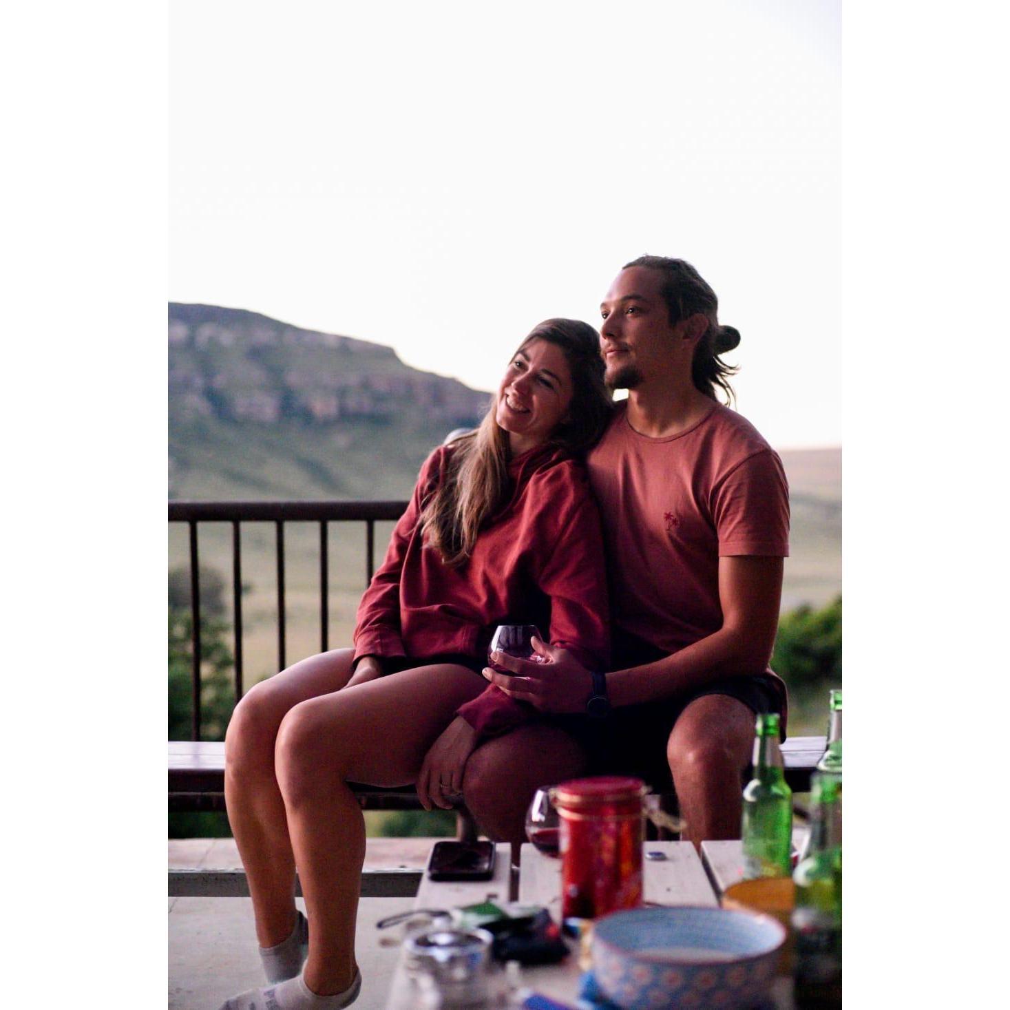 The couple in their happy place: with each other.