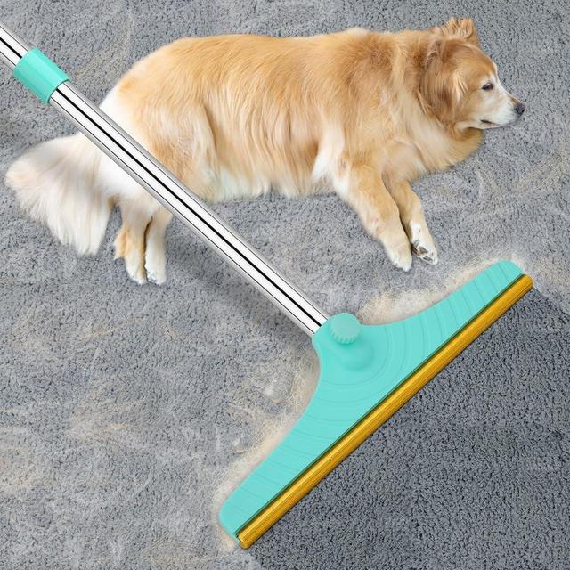 Carpet Rake for Pet Hair Removal, Reusable Cat Dog Hair Remover with 60’’ Long Handle Advanced Pet Hair Removal Broom Lint Remover Scraper for Carpets, Rugs, Mats, Couch