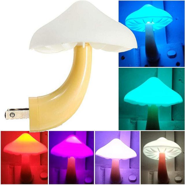 AUSAYE LED Night Light Plug in Lamp Mushroom Night Light 7-Color Changing Magic Mini Pretty Mushroom-Shaped Night Lights for Adults Kids NightLight