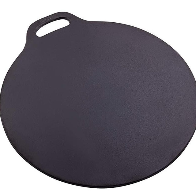 Victoria 12-Inch Cast-Iron Tawa Dosa Pan, Pizza Pan with a Loop Handle, Crepe Pan Preseasoned with Flaxseed Oil, Made in Colombia