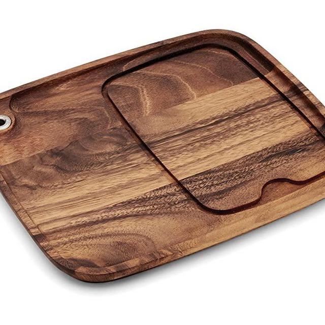 Ironwood Gourmet Fort Worth Steak Plate, 13 x 11 x 0.75 -inches, Acacia Wood