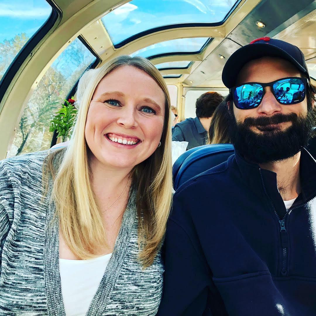 Enjoying the wine train.