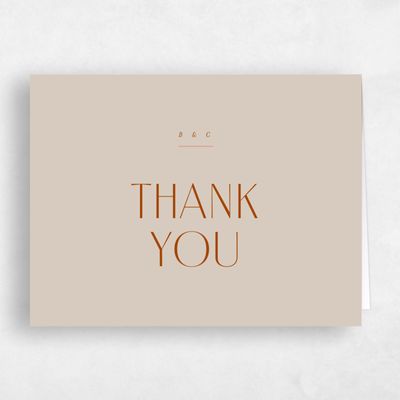 Canvas Tan, Brown Wedding Thank You - Mendoza Landscape