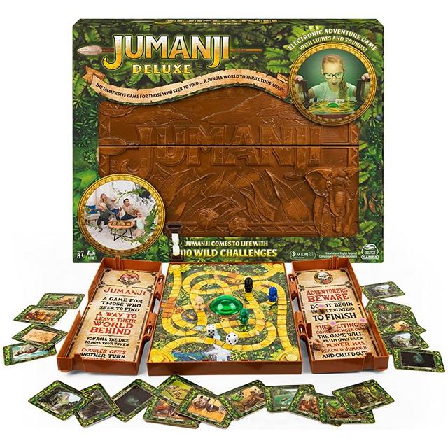 Jumanji Deluxe Game, Immersive Electronic Version of The Classic Adventure Movie Board Game, with Lights and Sounds, for Kids & Adults Ages 8 and up