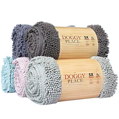 My Doggy Place - Ultra Absorbent Microfiber Dog Door Mat, Durable, Quick Drying, Washable, Prevent Mud Dirt, Keep Your House Clean (Sizes: Medium, Large, X-Large Runner, Hallway Runner, Half Moon)