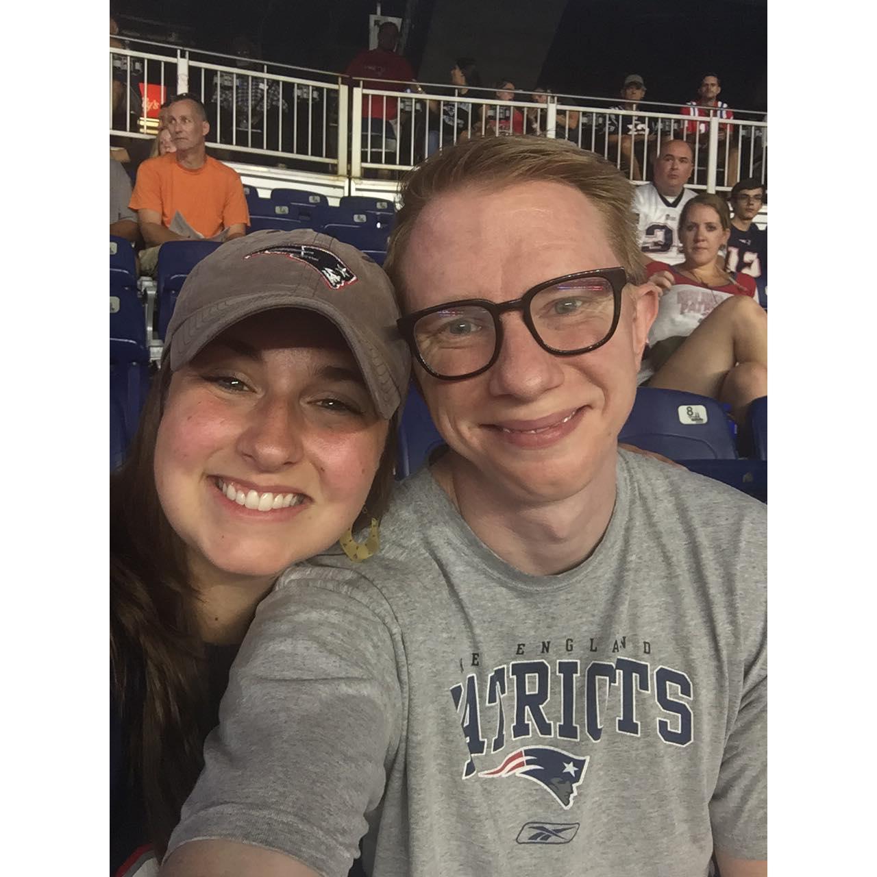 Jessie's first Patriots game!