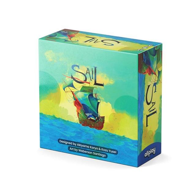 ALLPLAY Sail Cooperative Strategy 2 Player Board Game for Adults and Family - Unique Trick Taking Card Game - Communication Limits and Challenging Scenarios in Small, Travel Size Box (5" x 5" x 2")