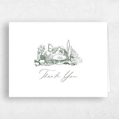 Green Rustic Wedding Thank You - Kalinda Landscape
