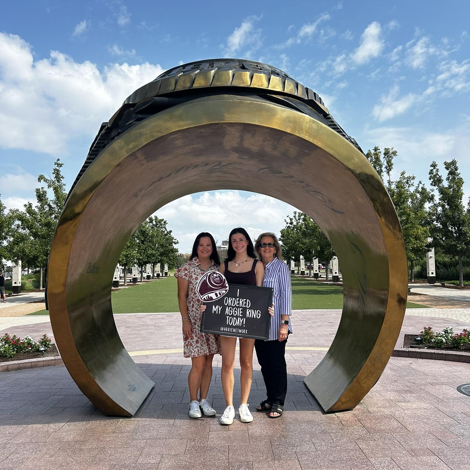 The day Fanette Ordered her Aggie ring, accompanied by her future mother-in-law and future Grandmother-in-law :)