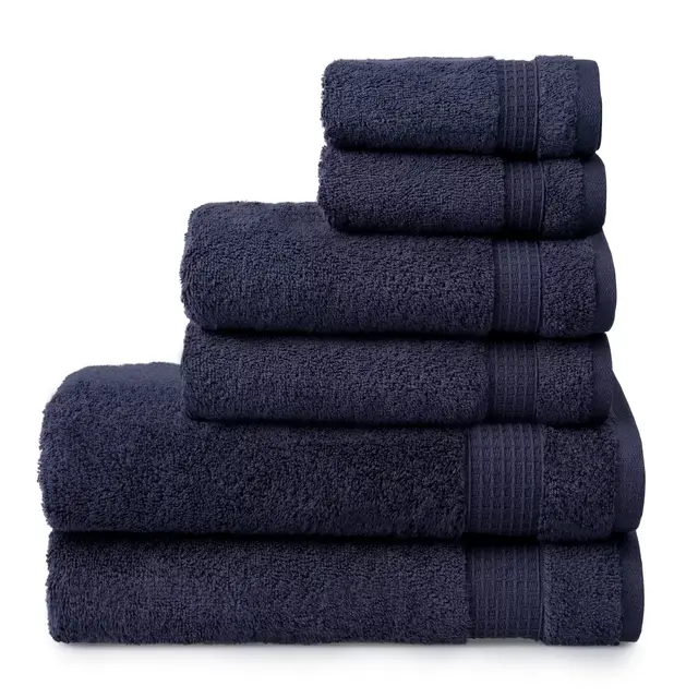 Martha Stewart Noah Turkish Cotton 6-Piece Towel Set in Navy