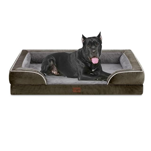 Comfort Expression XXL Dog Bed, Waterproof Orthopedic Dog Bed, Jumbo Dog Bed for Extra Large Dogs, Durable PV Washable Dog Sofa Bed Dark Green, Large Dog Bed with Removable Cover with Zipper