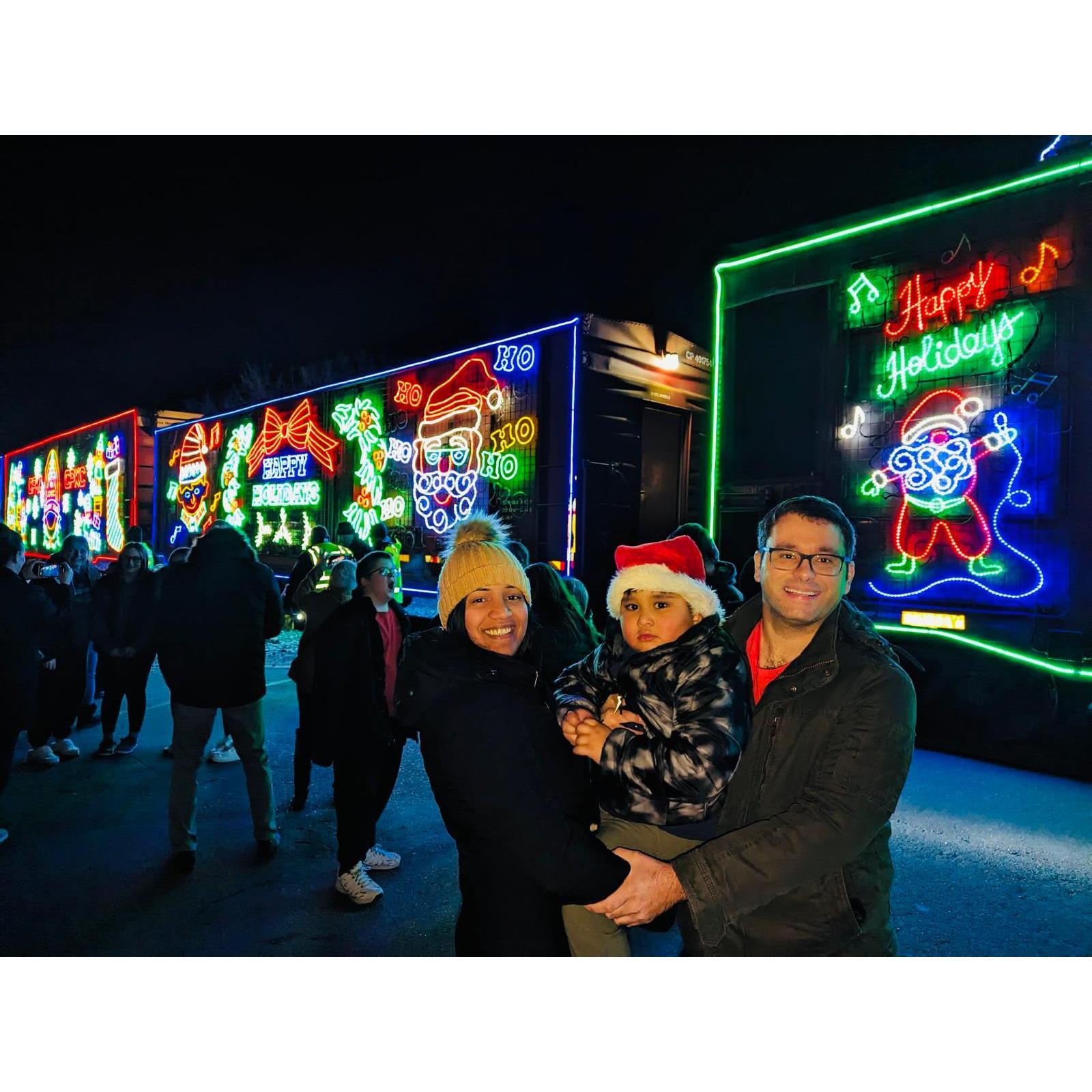 Christmas train with Rima's Nephew