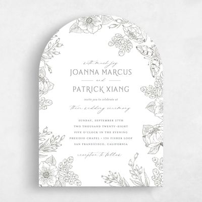 White Arch Wedding Invitation - Briallen Classic