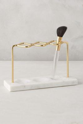 Brass Makeup Brush Holder