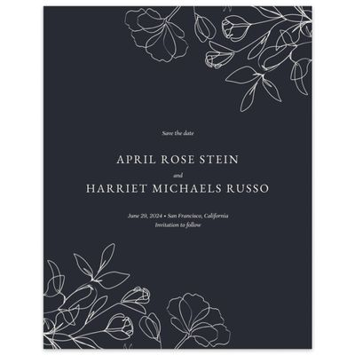 Ebony, Blue Wedding Digital Save the Date - Essenza Bloom