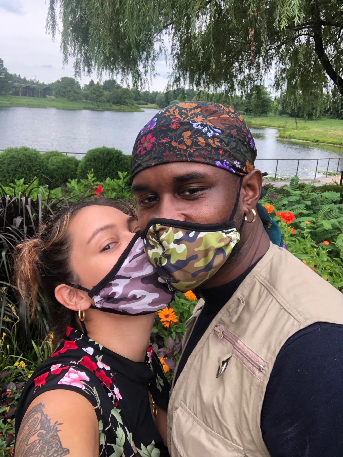 Masked up at the Chicago botanical garden