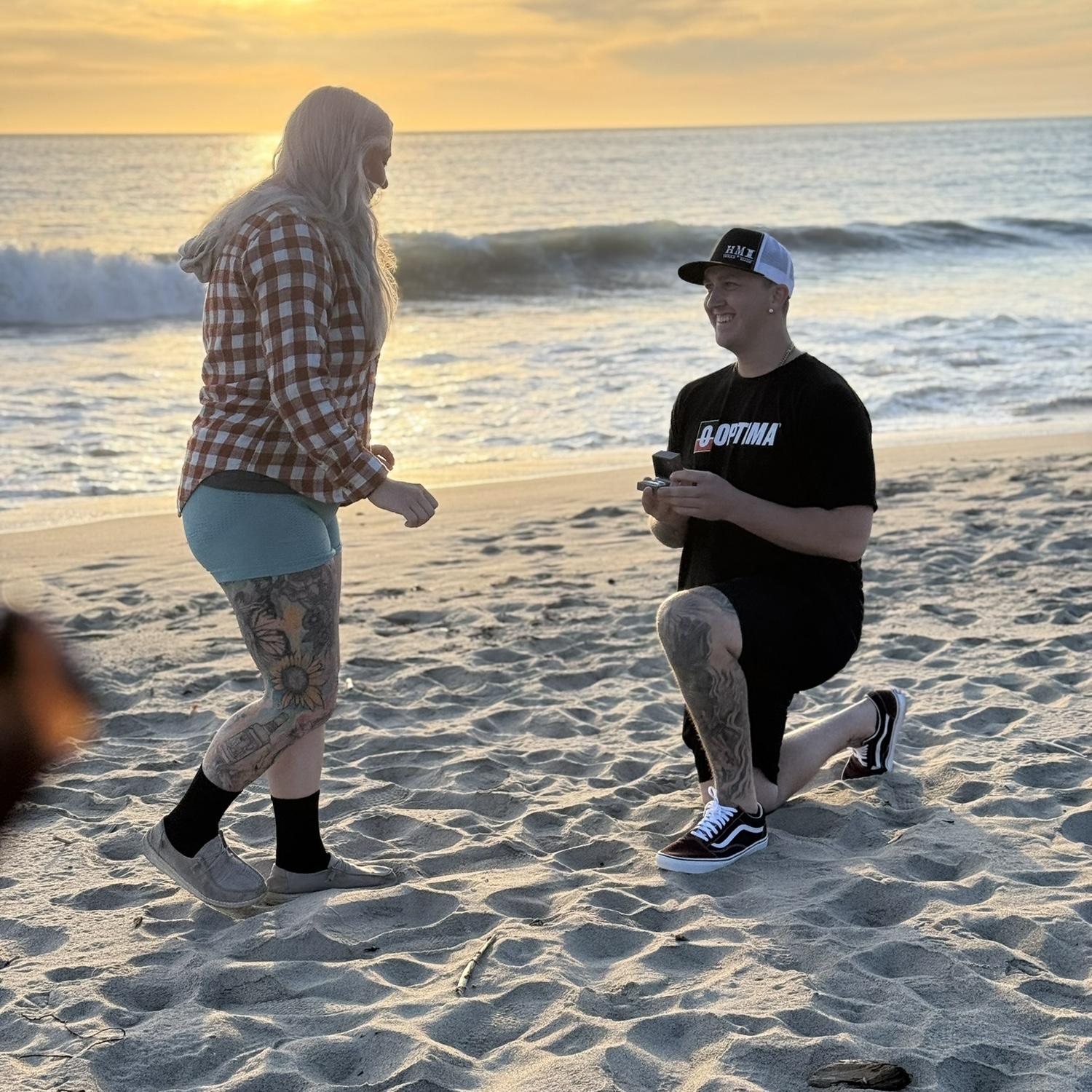 He popped the big question in Malibu, California!