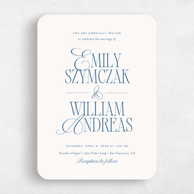 Beige Rounded Wedding Invitation - Thisbe Classic