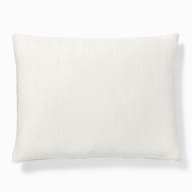 Tencel Cotton Matelasse Standard Sham, Stone White, Set Of 2