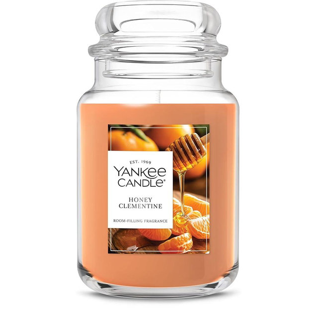 Yankee Candle Honey Clementine, Scented Candle, 22oz Large Jar with up to 150 Hour Burn Time, Giftable