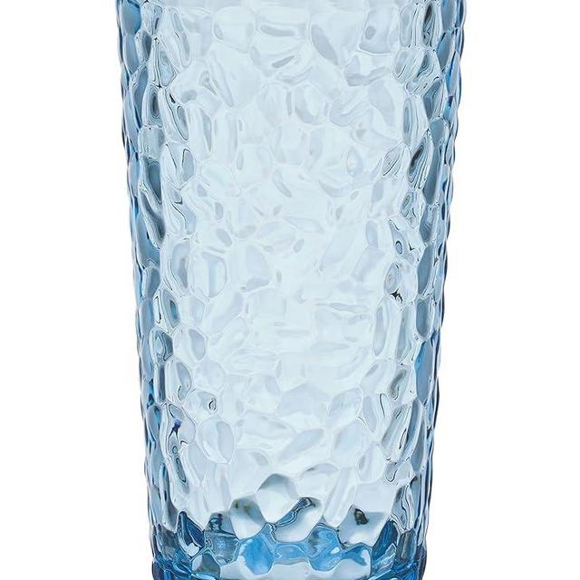 KLIFA-BOULDER Series, 19 oz, Set of 6, Acrylic Drinking Highball Glasses, Stackable Plastic Drinkware, Blue