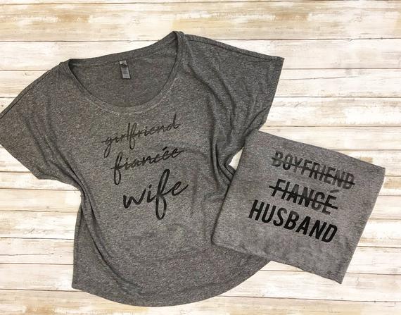 Husband and Wife Shirt Package, Girlfriend Fiancee Wife, Boyfriend Fiance Husband, Honeymoon Shirt Set, Mr and Mrs Shirts Bundle Set Gift