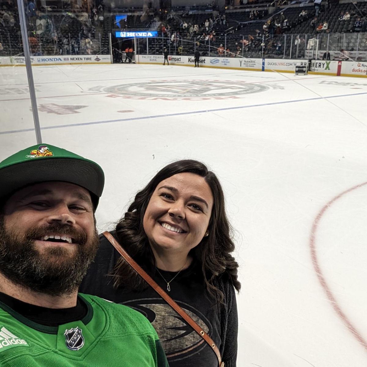 Our first Ducks game and dinner