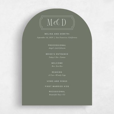 Green Arch Wedding Program - Ivette