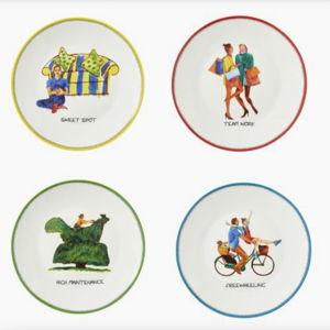 Spode Doodles Tidbit Plates, Set of 4