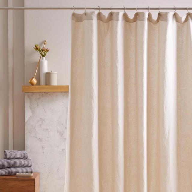 European Linen Sand Shower Curtain | Quince