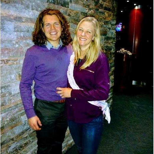 This was a few hours after we got engaged, at a restaurant in Niagara Falls where Tanner surprised Betsy with her sisters and an engagement party!!!