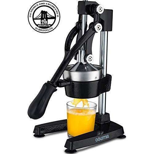 Gourmia GMJ9970 Large Citrus Juicer – Commercial Grade Press Orange, Grapefruit and Lemon Press Juicing -Extracts Maximum Juice – Heavy Duty Cast Iron Base and Handle - Non Skid Suction Foot Base