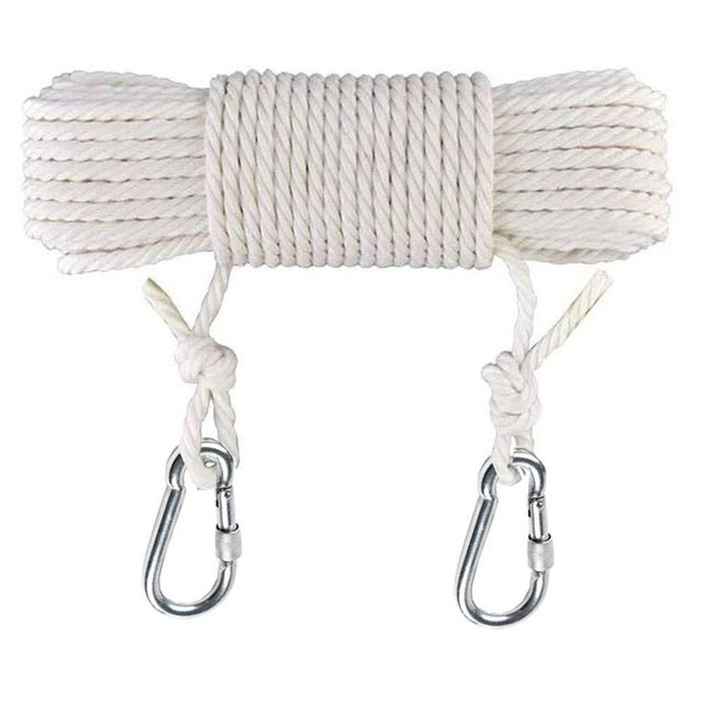 K Y KANGYUN Clothesline 50 Ft Long Cotton Clothesline Rope Laundry Line Rope Craft Drying Rope Adjustable forCamping Travel & Home Use DIY Rope as Candle Replacement Wick Laundry Line Dryer Rope