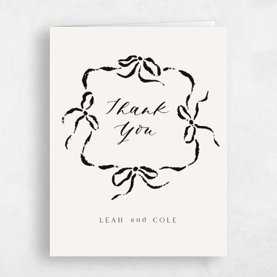 Beige Whimsical Wedding Thank You - Quinn Portrait