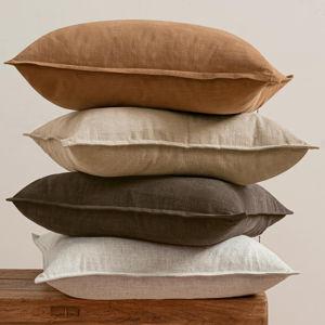 4 pk Neutral Brown Linen Pillow Covers