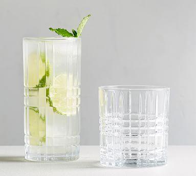 Plaid Cocktail Glasses - Highball set of 4