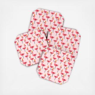 Flamingo Dance Party Coaster, Set of 4