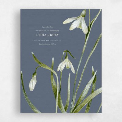 Slate, Blue Wedding Save the Date - Marlette Bloom