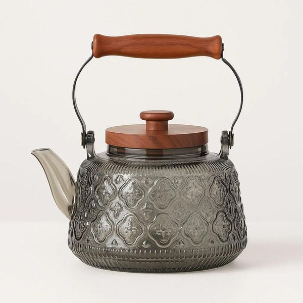 Zoie Glass Teapot with Infuser - Smoke grey style