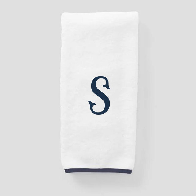 Signature Hand Towels (pair) with Perry Embroidery S in Navy