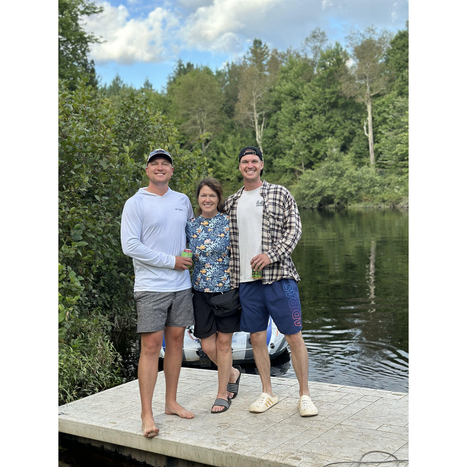 Julie with her boys on the last Fam vacation at the cabin