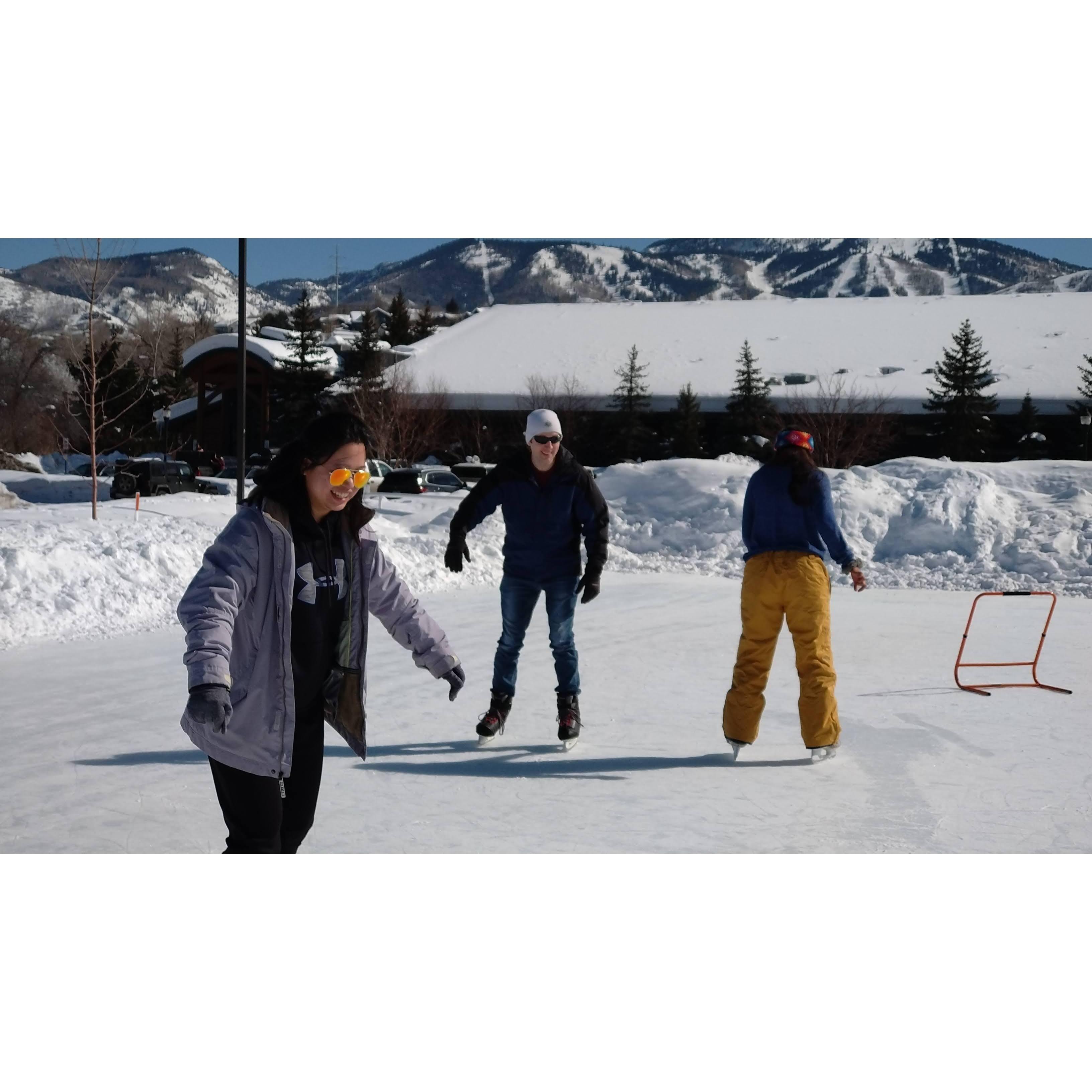 Ice skating with some friends