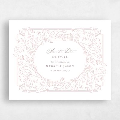 Pink Landscape Wedding Save the Date - Eze Landscape
