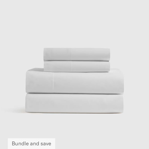 Organic Crisp Percale Sheet Set white- Queen