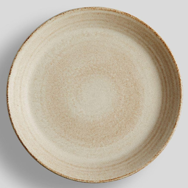 Larkin Reactive Glaze Stoneware Dinner Plates, Set of 4 - Sand